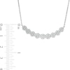 Thumbnail Image 4 of 0.25 CT. T.W. Composite Diamond Multi-Flower Curved Bar Necklace in Sterling Silver