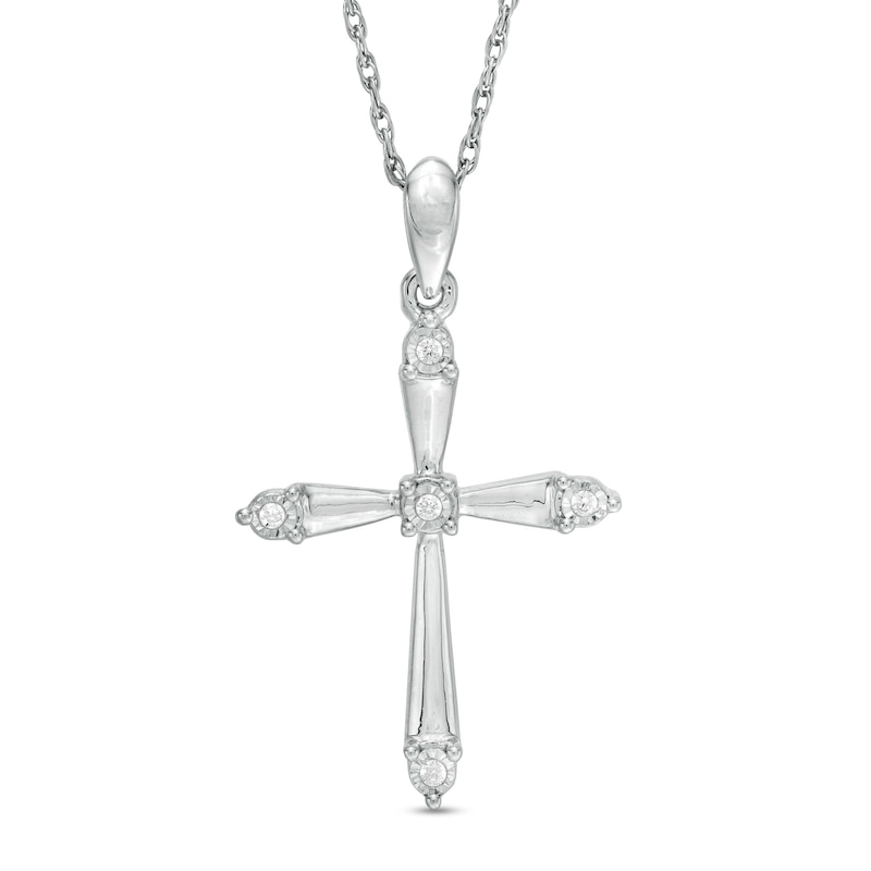 Diamond Accent Cross Pendant in Sterling Silver|Peoples Jewellers