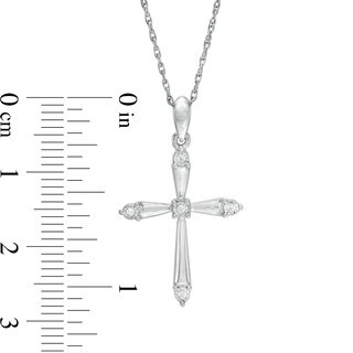 Diamond Accent Cross Pendant in Sterling Silver
