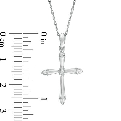 Diamond Accent Cross Pendant in Sterling Silver