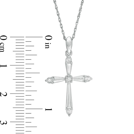 Diamond Accent Cross Pendant in Sterling Silver