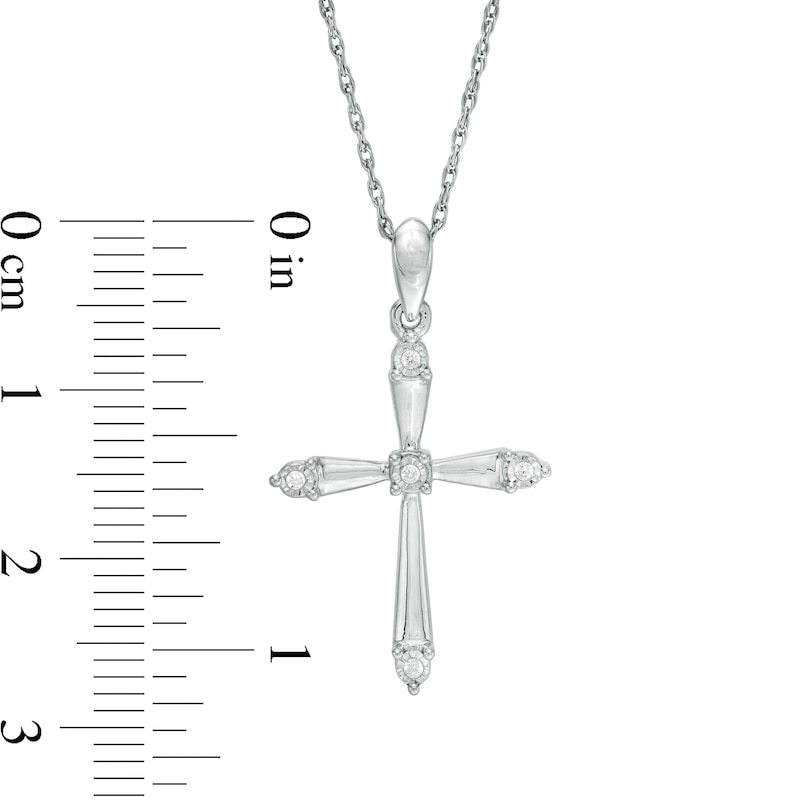 Main Image 3 of Diamond Accent Cross Pendant in Sterling Silver
