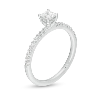 0.50 CT. T.W. Princess-Cut Diamond Engagement Ring in 14K White Gold