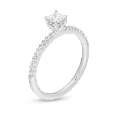 0.50 CT. T.W. Princess-Cut Diamond Engagement Ring in 14K White Gold