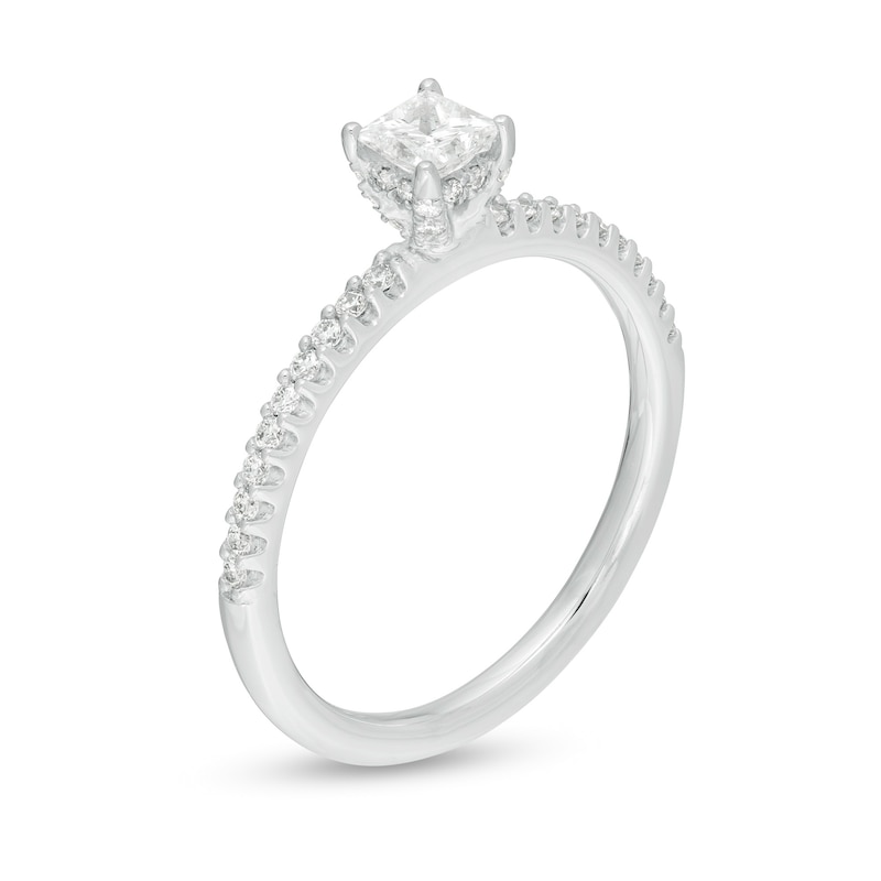 0.50 CT. T.W. Princess-Cut Diamond Engagement Ring in 14K White Gold