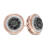 Thumbnail Image 0 of 0.69 CT. T.W. Enhanced Black and White Diamond Double Frame Stud Earrings in 10K Rose Gold
