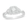 Thumbnail Image 0 of 0.25 CT. T.W. Diamond Cushion Frame Twist Shank Engagement Ring in 10K White Gold