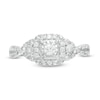 0.25 CT. T.W. Diamond Cushion Frame Twist Shank Engagement Ring in 10K White Gold