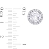 Thumbnail Image 2 of 8.0mm Lab-Created White Sapphire Frame Stud Earrings in Sterling Silver