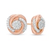 Thumbnail Image 0 of 0.145 CT. T.W. Composite Diamond Swirl Stud Earrings in 10K Rose Gold
