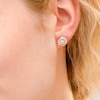 Thumbnail Image 1 of 0.145 CT. T.W. Composite Diamond Swirl Stud Earrings in 10K Rose Gold