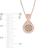Thumbnail Image 2 of 0.25 CT. T.W. Champagne and White Diamond Frame Pendant in 10K Rose Gold