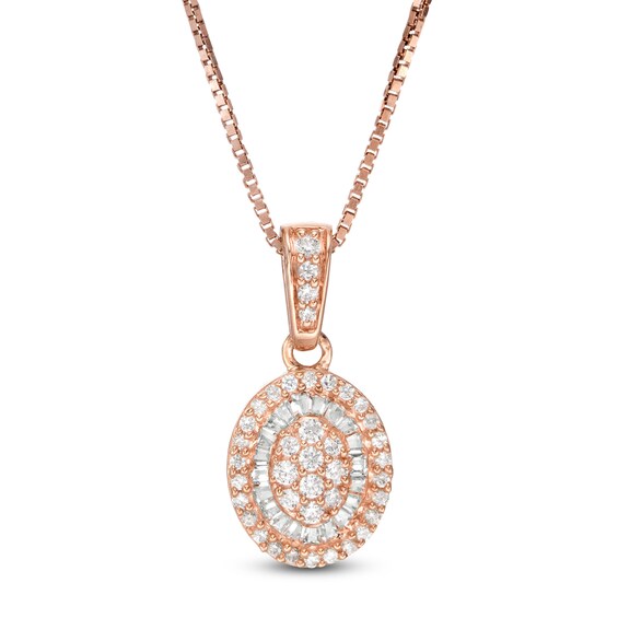 0.32 CT. T.W. Baguette and Round Composite Diamond Oval Frame