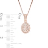 Thumbnail Image 3 of 0.32 CT. T.W. Baguette and Round Composite Diamond Oval Frame Pendant in 10K Rose Gold