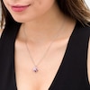Marquise Amethyst, Lab-Created Pink Sapphire and Diamond Accent Tilted Butterfly Pendant in Sterling Silver