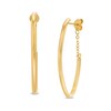 Thumbnail Image 0 of Oval Tube J-Hoop with Chain Earrings in 14K Gold