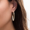 Thumbnail Image 1 of Oval Tube J-Hoop with Chain Earrings in 14K Gold