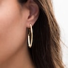 Thumbnail Image 2 of Oval Tube J-Hoop with Chain Earrings in 14K Gold