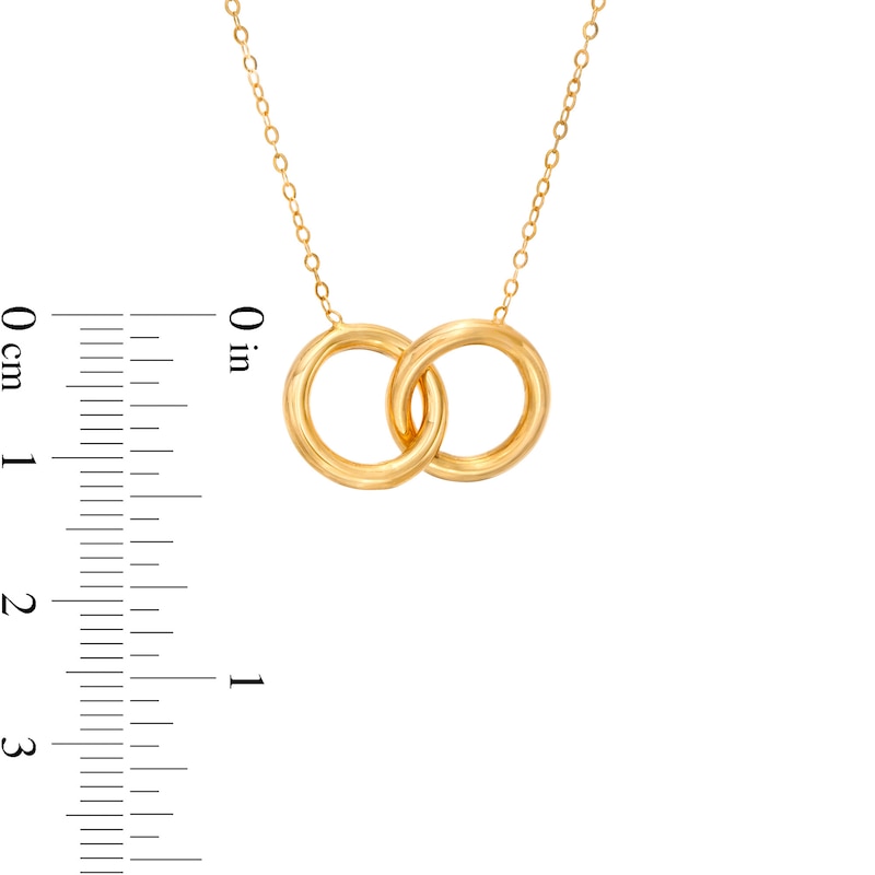 Italian Gold Interlocking Open Circles Necklace in 14K Gold