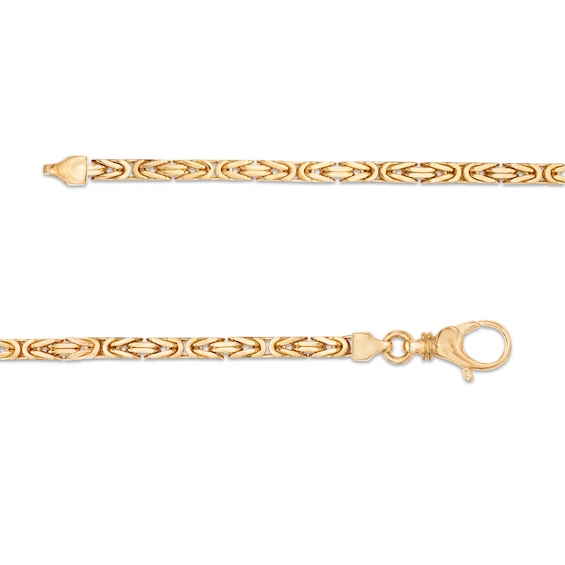 Men's 3.0mm Solid Byzantine Chain Necklace in 14K Gold - 22" Men's 3.0mm Solid Byzantine Chain Necklace in 14K Gold - 22"