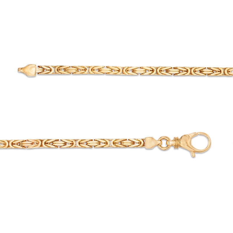 Main Image 3 of Men's 3.0mm Byzantine Chain Necklace in Solid 14K Gold - 22"