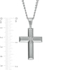 Thumbnail Image 2 of Men's 0.04 CT. T.W. Diamond Cross Pendant in Stainless Steel – 24"