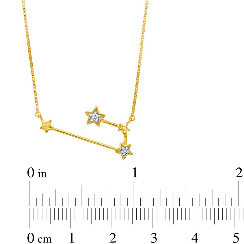 Diamond Accent Aries Constellation Necklace in Sterling Silver with14K Gold Plate|Peoples Jewellers