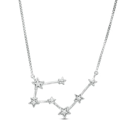 Diamond Accent Taurus Constellation Necklace in Sterling Silver