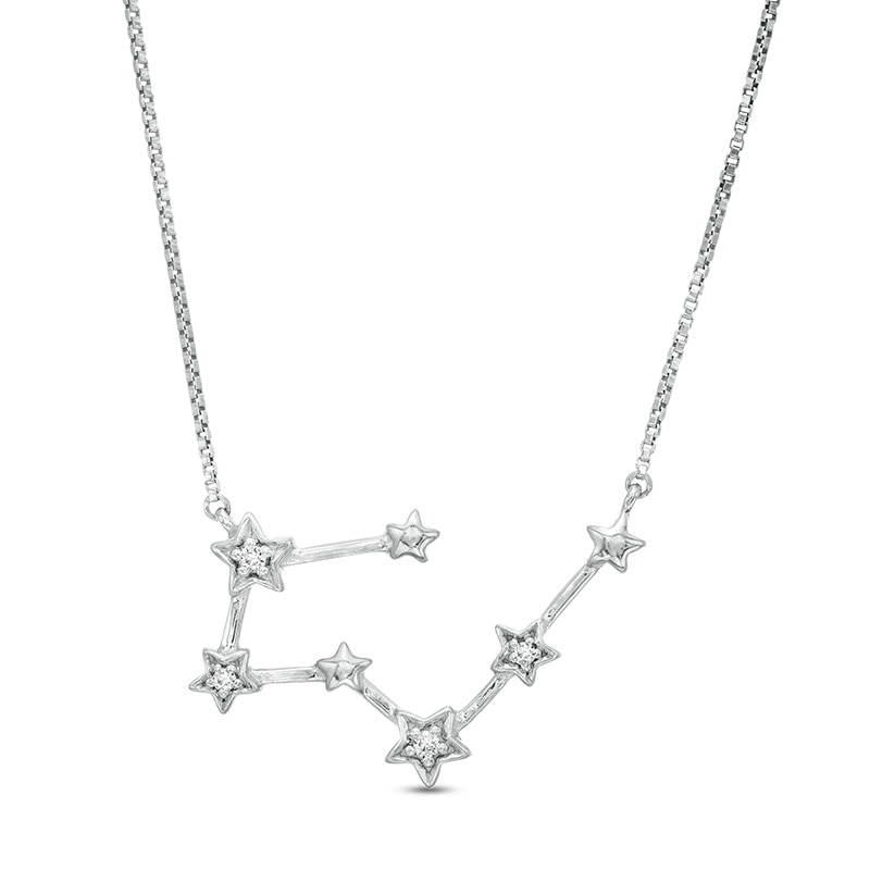 Main Image 1 of Diamond Accent Taurus Constellation Necklace in Sterling Silver