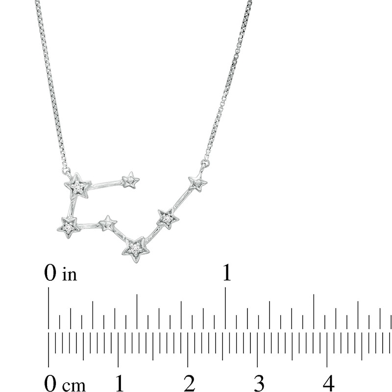 Main Image 3 of Diamond Accent Taurus Constellation Necklace in Sterling Silver
