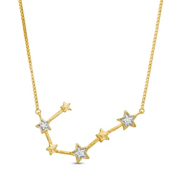 Diamond Accent Cancer Constellation Necklace in Sterling Silver with 14K Gold Plate