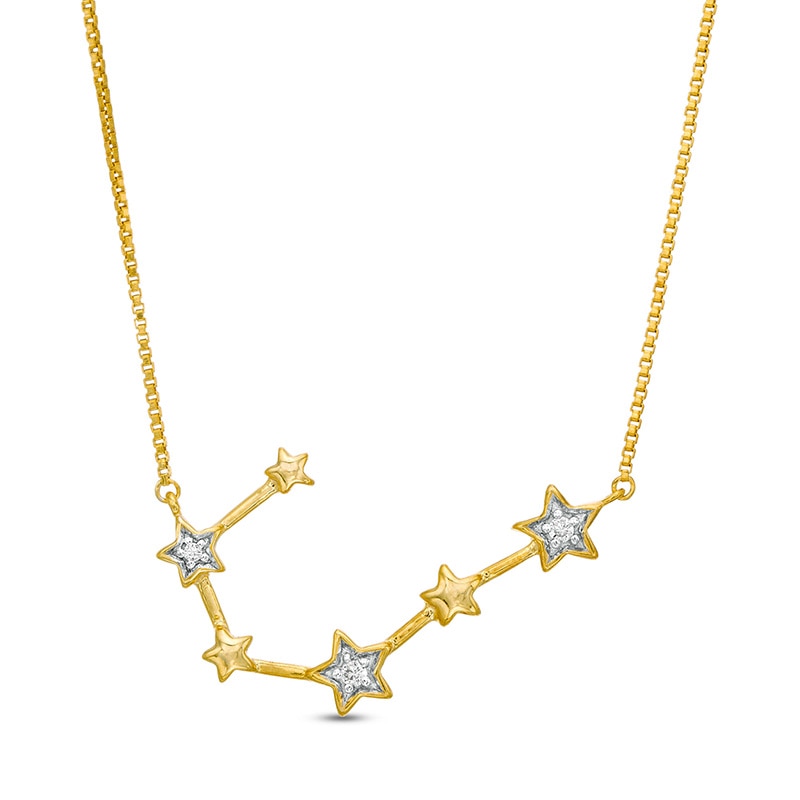 Diamond Accent Cancer Constellation Necklace in Sterling Silver with 14K Gold Plate|Peoples Jewellers