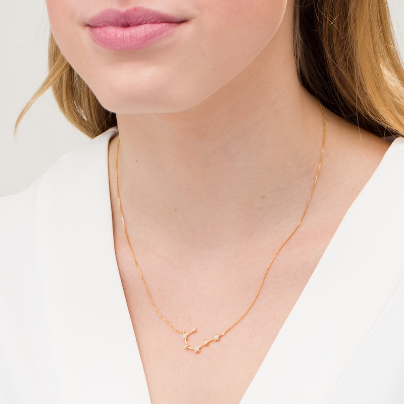 Main Image 2 of Diamond Accent Cancer Constellation Necklace in Sterling Silver with 14K Gold Plate