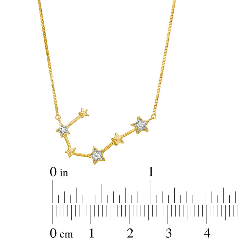 Main Image 3 of Diamond Accent Cancer Constellation Necklace in Sterling Silver with 14K Gold Plate