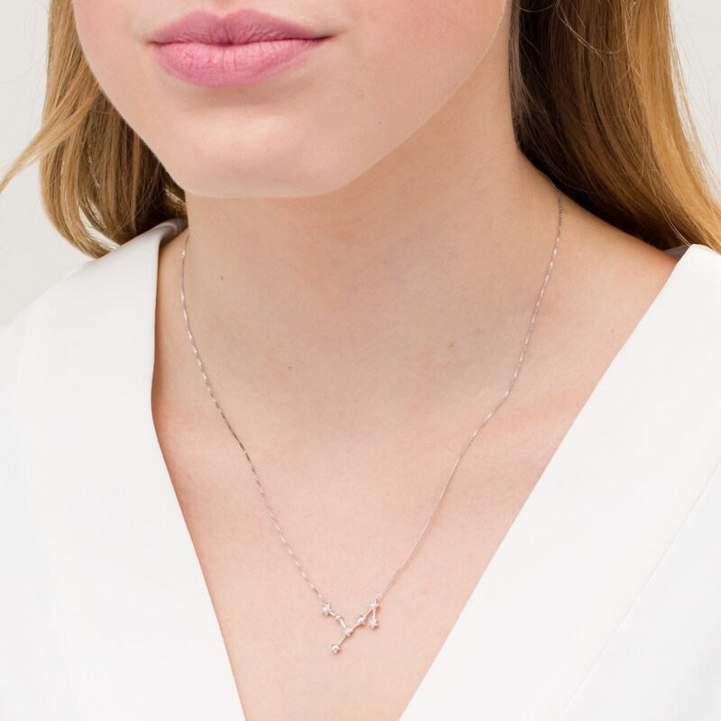 Main Image 2 of Diamond Accent Virgo Constellation Necklace in Sterling Silver