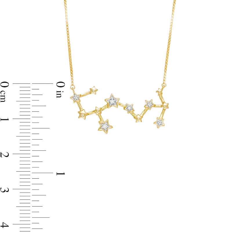 Main Image 3 of 0.04 CT. T.W. Diamond Scorpio Constellation Necklace in Sterling Silver with 14K Gold Plate