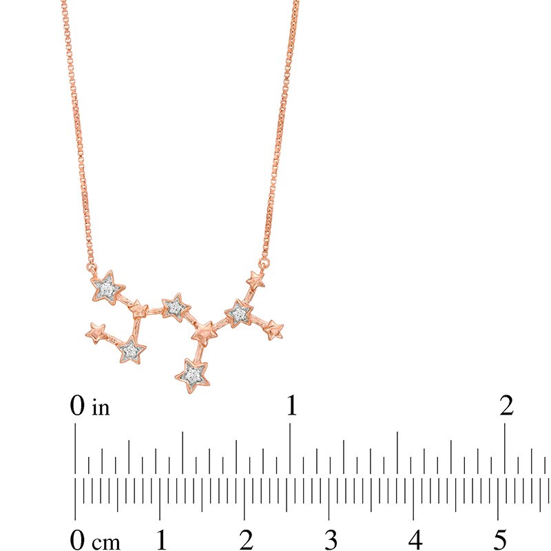 Main Image 3 of 0.04 CT. T.W. Diamond Sagittarius Constellation Necklace in Sterling Silver with 14K Rose Gold Plate