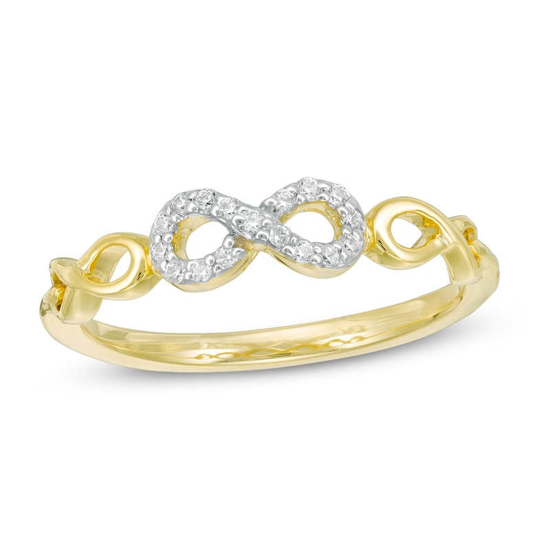 0.066 CT. T.W. Diamond Sideways Infinity Stackable Ring in 10K Gold|Peoples Jewellers