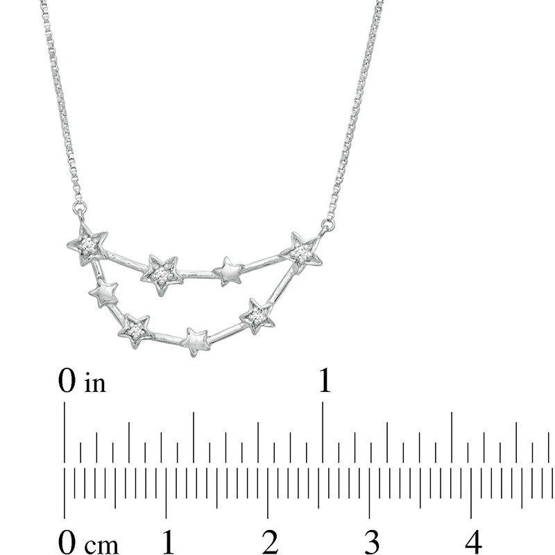 Main Image 3 of 0.04 CT. T.W. Diamond Capricorn Constellation Necklace in Sterling Silver