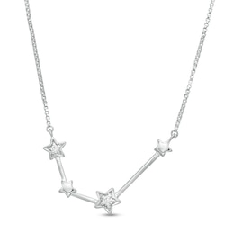 Diamond Accent Aquarius Constellation Necklace in Sterling Silver