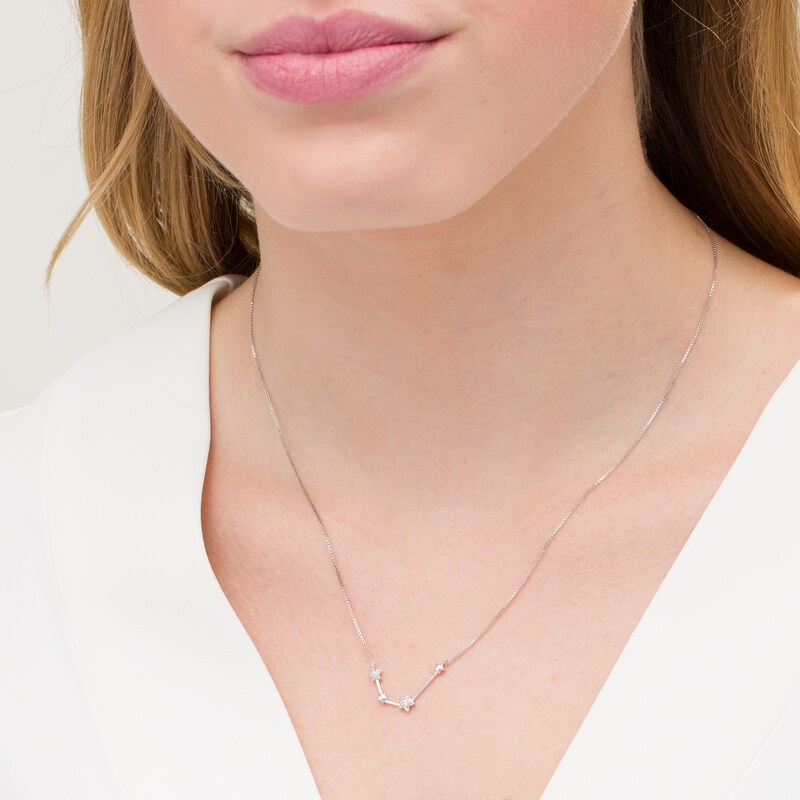 Main Image 2 of Diamond Accent Aquarius Constellation Necklace in Sterling Silver