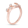 Thumbnail Image 1 of 0.085 CT. T.W. Diamond Leaf Solitaire Enhancer in 10K Rose Gold