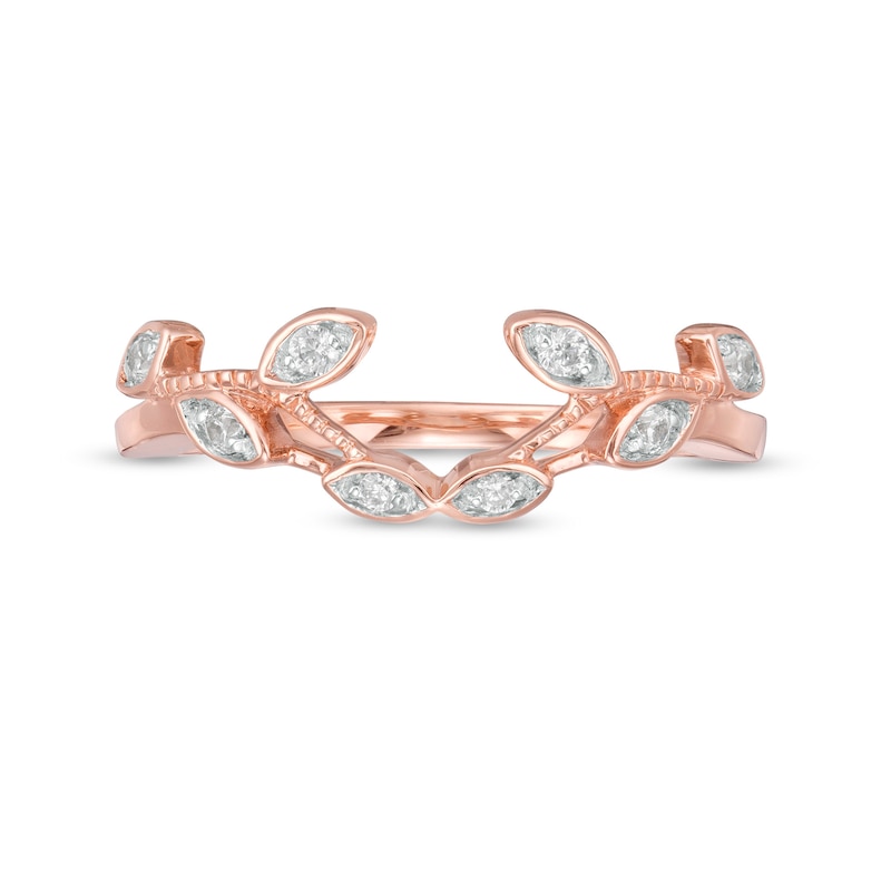 0.085 CT. T.W. Diamond Leaf Solitaire Enhancer in 10K Rose Gold