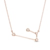 Thumbnail Image 0 of 0.04 CT. T.W. Diamond Aries Constellation Bezel-Set Necklace in 10K Rose Gold