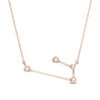 Thumbnail Image 1 of 0.04 CT. T.W. Diamond Aries Constellation Bezel-Set Necklace in 10K Rose Gold