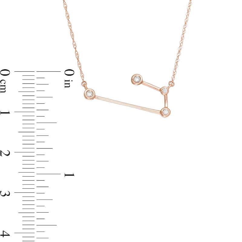 Main Image 3 of 0.04 CT. T.W. Diamond Aries Constellation Bezel-Set Necklace in 10K Rose Gold