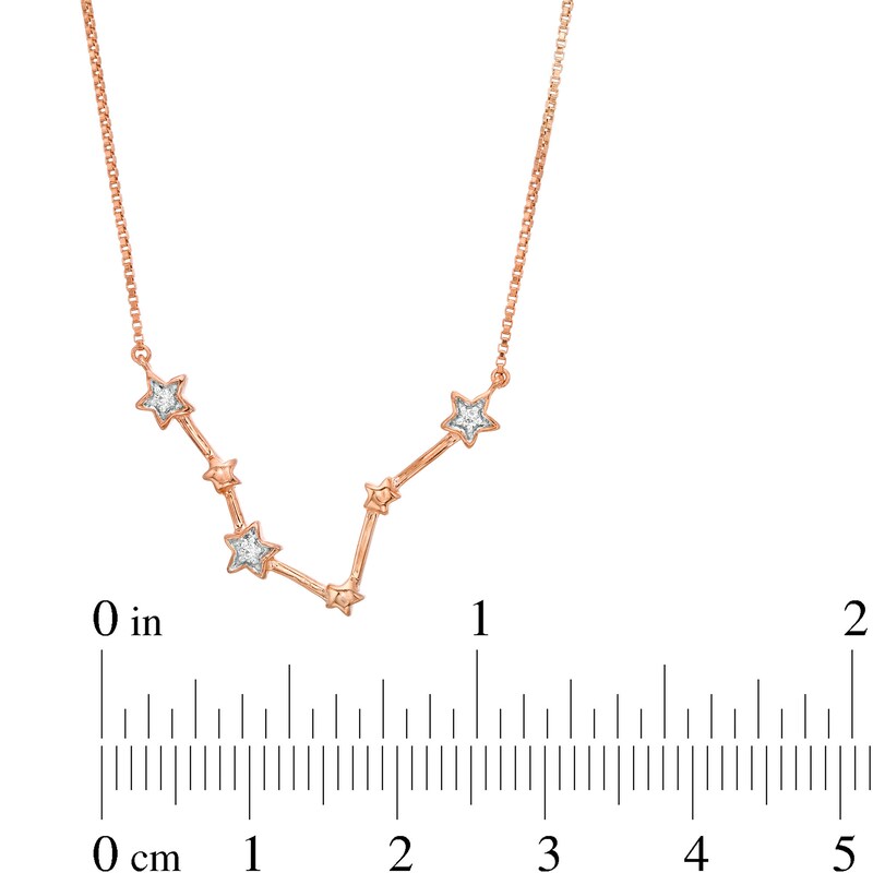 Main Image 3 of Diamond Accent Pisces Constellation Necklace in Sterling Silver with 14K Rose Gold Plate