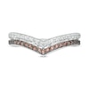 0.45 CT. T.W. Champagne and White Diamond Chevron Anniversary Band in 10K White Gold