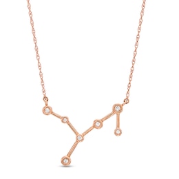 0.04 CT. T.W. Diamond Virgo Constellation Bezel-Set Necklace in 10K Rose Gold