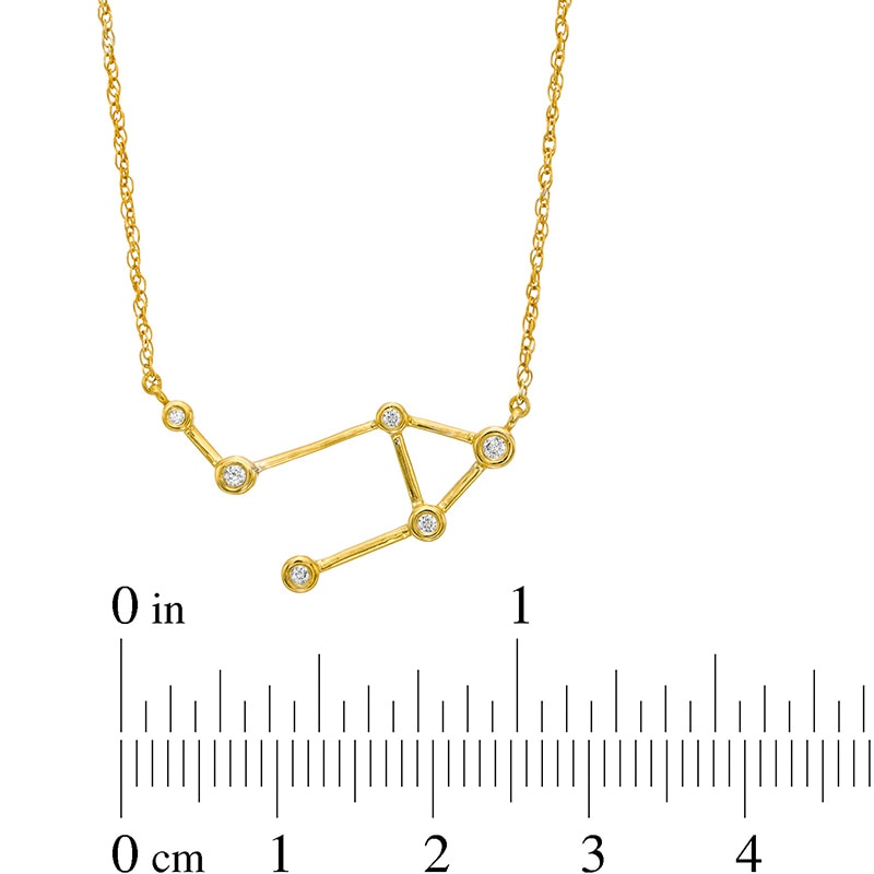 0.04 CT. T.W. Diamond Libra Constellation Bezel-Set Necklace in 10K Gold